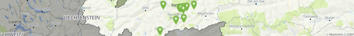 Kartenansicht für Apotheken-Notdienste in der Nähe von Obernberg am Brenner (Innsbruck  (Land), Tirol)